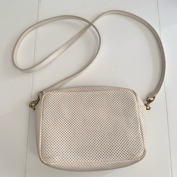 CLARE V. ✨ Cross Body Midi Sac perforated polka dot holes leather bag - Picture 4 of 10
